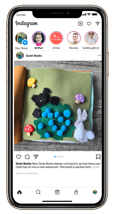 Quiet Book app mockup